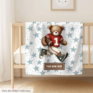 Couverture Polaire Nom personnalisé American Football Blanche pour ga