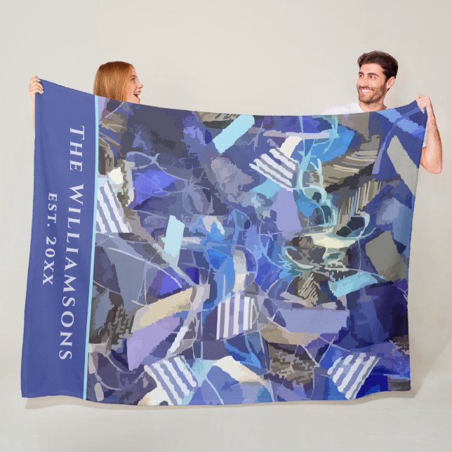 Couverture Polaire Nom personnalisé Année de création Bleu Violet Abs (En situation)
