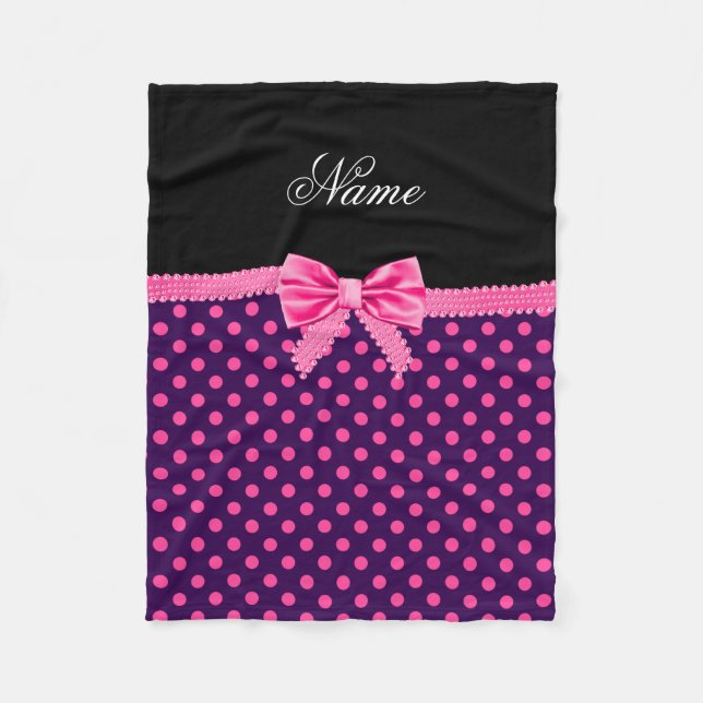 Couverture Polaire Nom personnalisé arc rose pourpre points rose (Devant)