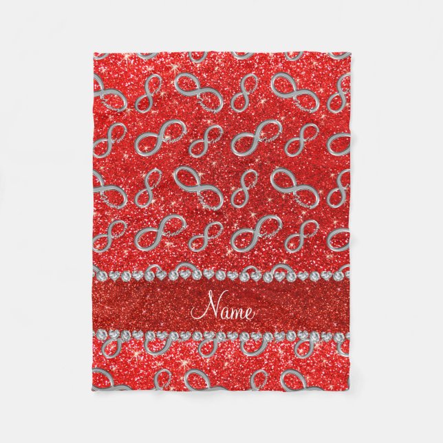 Couverture Polaire Nom personnalisé argent infinie neon parties scint (Devant)