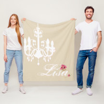 Nom personnalisé avec lustre rose et blanc