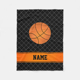 Couverture Polaire Nom personnalisé basketball noir croix croustillan