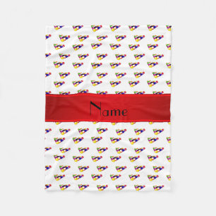 Couverture Polaire Nom personnalisé billiard blanc boules rouge bande