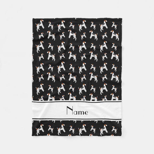 Couverture Polaire Nom personnalisé Black fox terrier chiens (Devant)