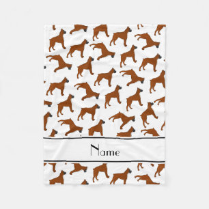 Couverture Polaire Nom personnalisé blanc boxer chien motif
