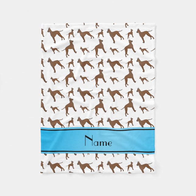 Couverture Polaire Nom personnalisé blanc grand chien (Devant)