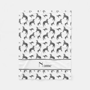 Couverture Polaire Nom personnalisé blanc Scottish Deerhound dogs