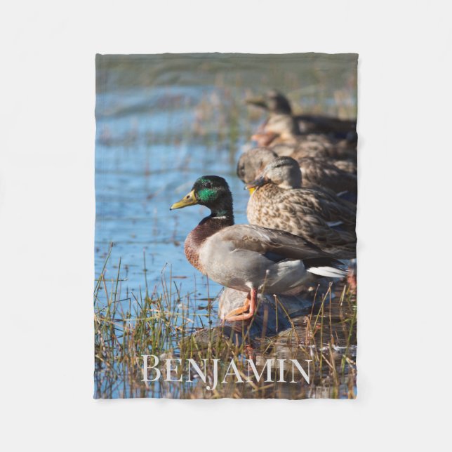 Couverture Polaire Nom personnalisé Canards colverts (Devant)