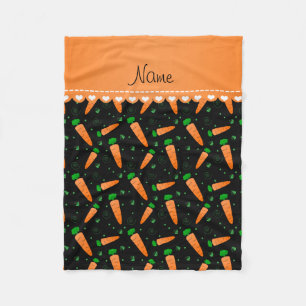 Couverture Polaire Nom personnalisé carottes orange noire