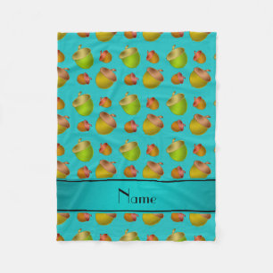Couverture Polaire Nom personnalisé cors turquoise