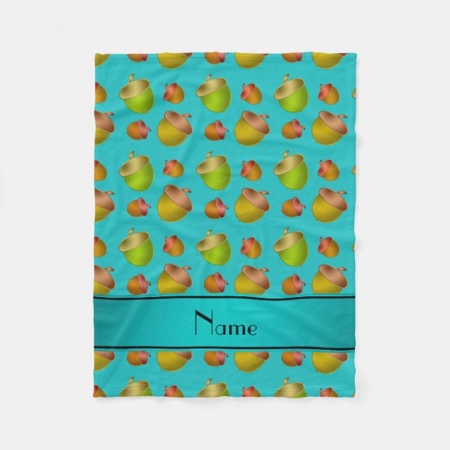 Couverture Polaire Nom personnalisé cors turquoise (Devant)