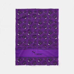 Couverture Polaire Nom personnalisé crâne de sucre pourpre