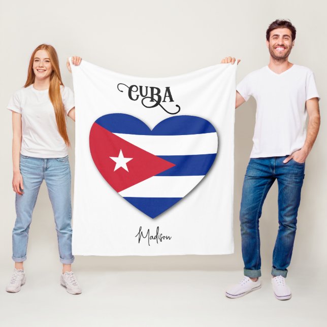 Couverture Polaire Nom personnalisé Cuba Love (En situation)