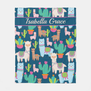 Couverture Polaire Nom personnalisé Cute Llama