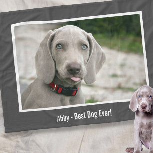 Couverture Polaire Nom personnalisé de photo de chien de Weimaraner