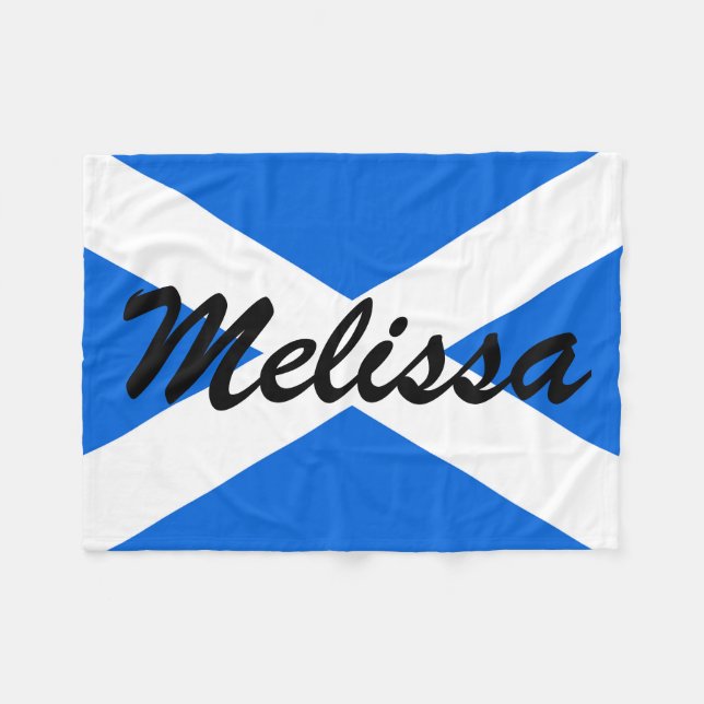Couverture Polaire Nom personnalisé drapeau écossais (Devant (Horizontal))
