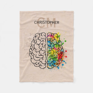Couverture Polaire Nom Personnalisé Du Cerveau Humain Gauche Et Droit