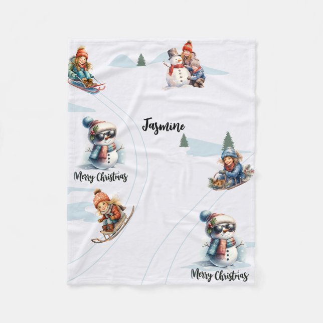 Couverture Polaire Nom personnalisé Fleece Blanket (Devant)