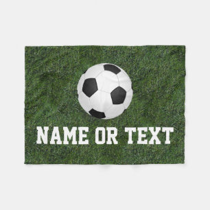 Couverture Polaire Nom personnalisé Green Grass Soccer Garçons