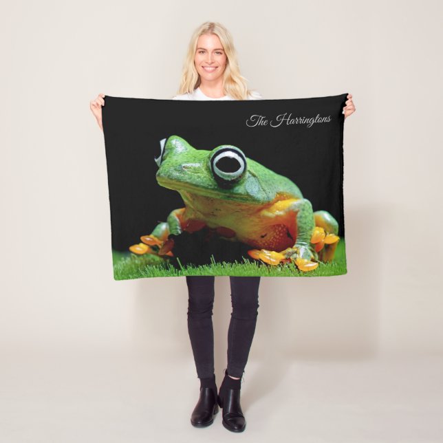 Couverture Polaire Nom personnalisé Grenouille (En situation)