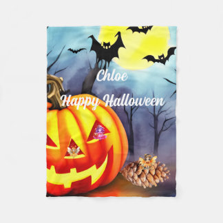 Couverture Polaire Nom personnalisé Halloween