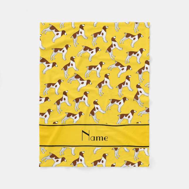 Couverture Polaire Nom personnalisé jaune brittany spaniel dogs (Devant)