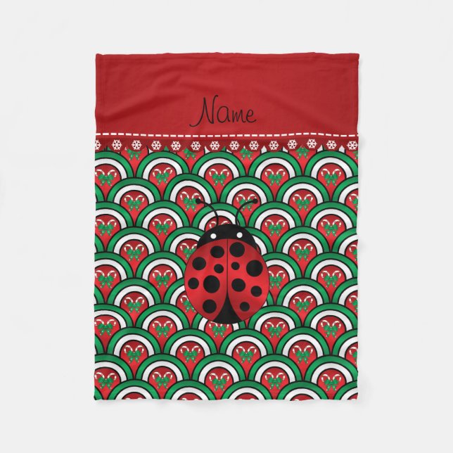 Couverture Polaire Nom personnalisé ladybug demi-cercles sucres de ca (Devant)