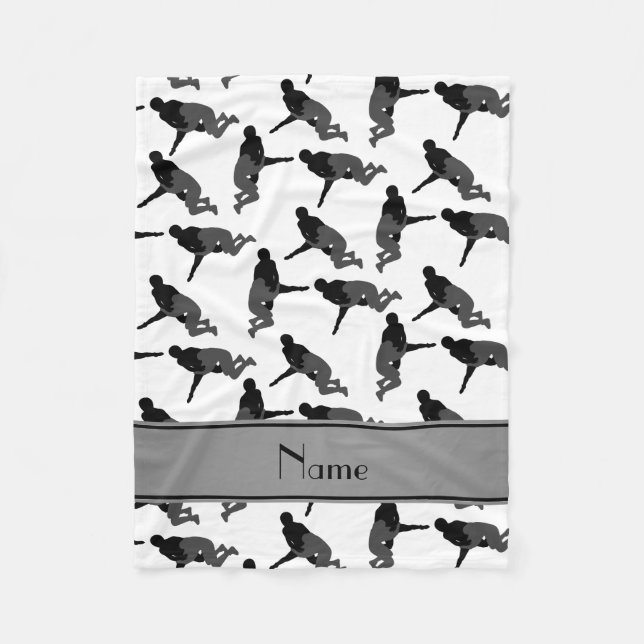 Couverture Polaire Nom personnalisé lutte blanche (Devant)
