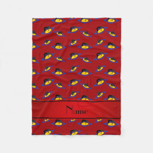 Couverture Polaire Nom personnalisé lutteurs rouges sur tapis