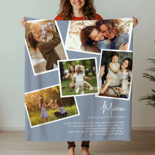 Couverture Polaire Nom personnalisé Mama Définition Souvenirs Photo C