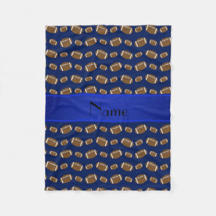 Couverture Polaire Nom personnalisé Marine bleu footballs
