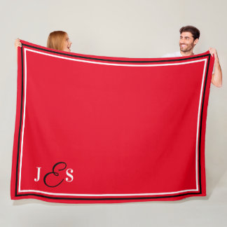 Couverture Polaire Nom personnalisé Monogramme Red Stadium Blanket