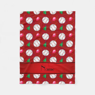 Couverture Polaire Nom personnalisé motif d'anniversaire de base-ball