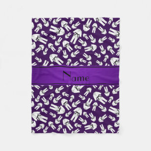 Couverture Polaire Nom personnalisé motif karaté violet