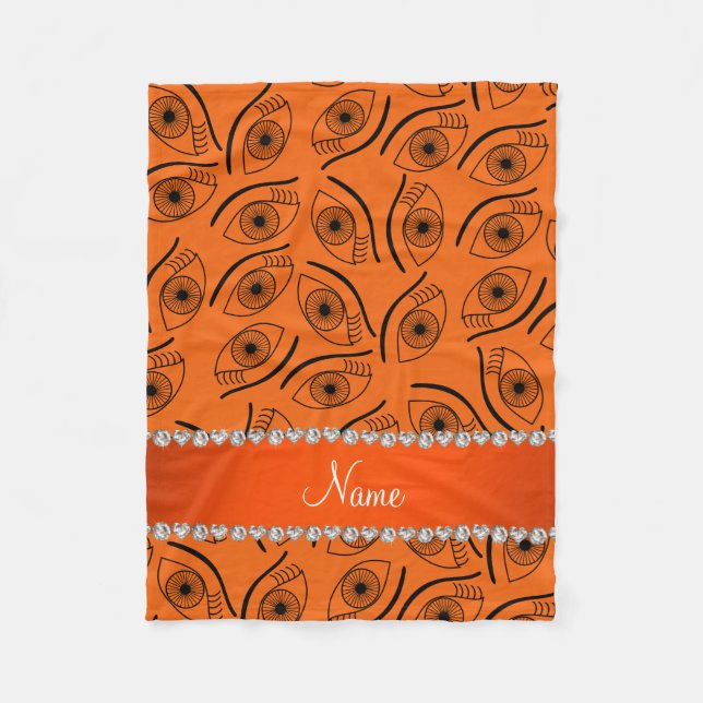 Couverture Polaire Nom personnalisé motif oeil orange (Devant)