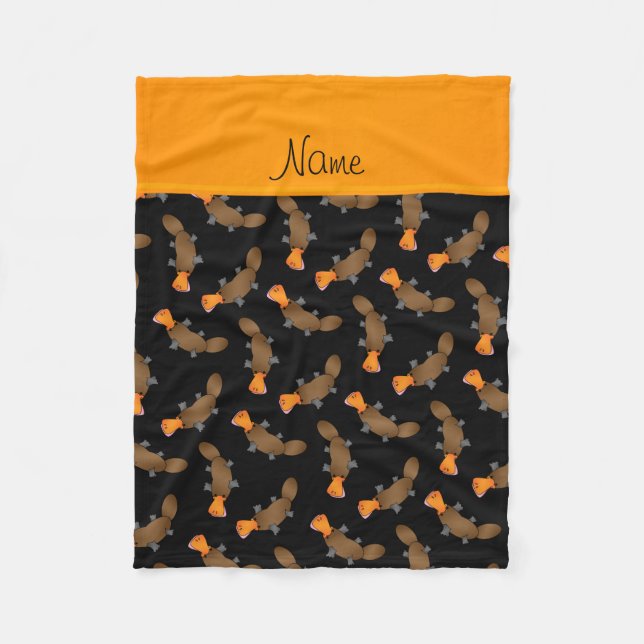 Couverture Polaire Nom personnalisé noir platypus motif (Devant)