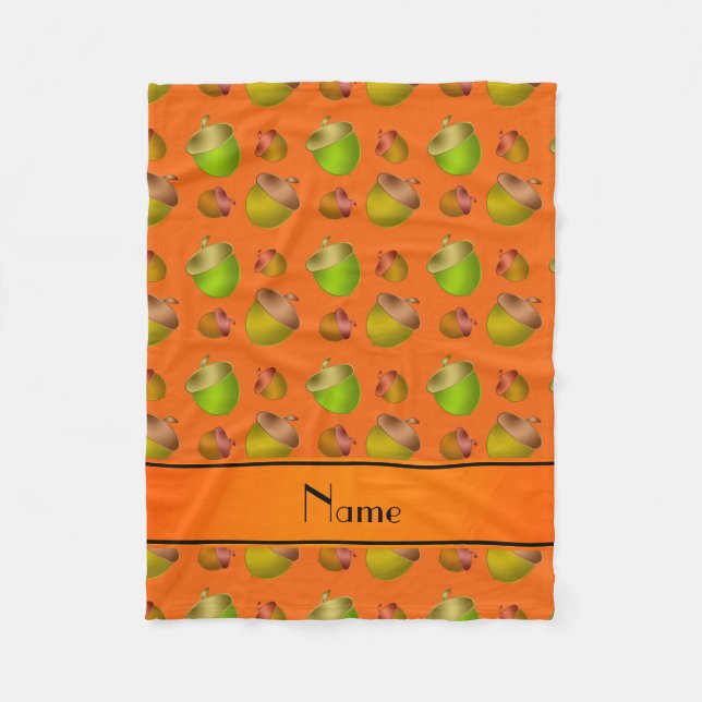 Couverture Polaire Nom personnalisé orange cors (Devant)