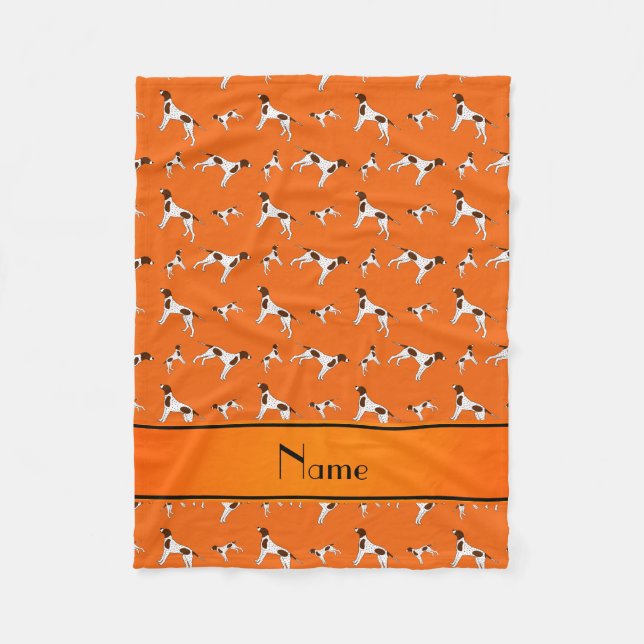 Couverture Polaire Nom personnalisé orange Pointer chiens (Devant)