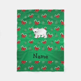 Couverture Polaire Nom personnalisé ours polaire sucres de canne vert