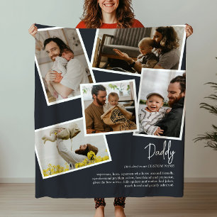 Couverture Polaire Nom personnalisé Papa Père Définition Collage phot