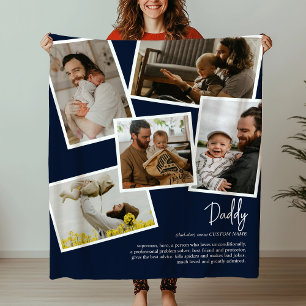 Couverture Polaire Nom personnalisé Papa Père Définition Collage phot
