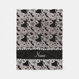 Couverture Polaire Nom personnalisé parties scintillant argent danse 