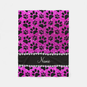 Couverture Polaire Nom personnalisé parties scintillant rose néon p
