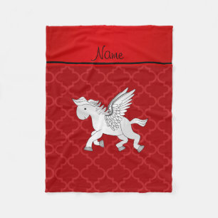 Couverture Polaire Nom personnalisé pegasus rouge marocain