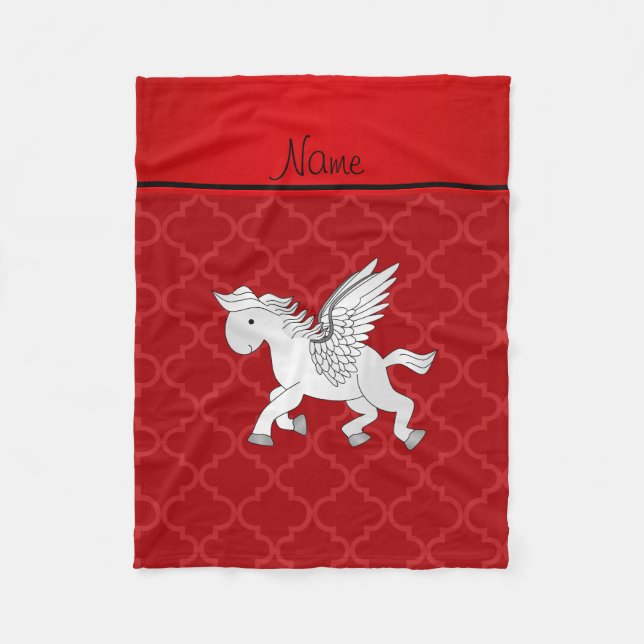 Couverture Polaire Nom personnalisé pegasus rouge marocain (Devant)