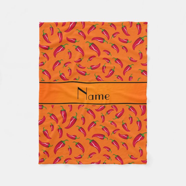 Couverture Polaire Nom personnalisé piment orange (Devant)