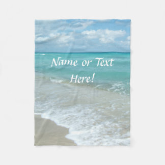 Couverture Polaire Nom personnalisé Pittoresque Aqua White Beach