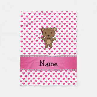 Couverture Polaire Nom personnalisé porter le coeur rose pois