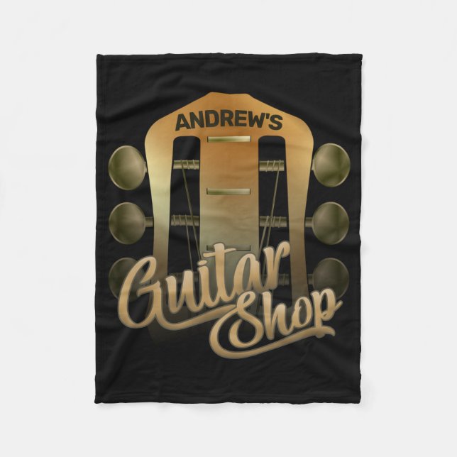Couverture Polaire NOM personnalisé Rock Music Guitare Shop Musicien (Devant)