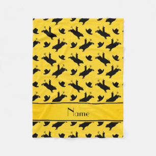 Couverture Polaire Nom personnalisé rodéo jaune motif équitation